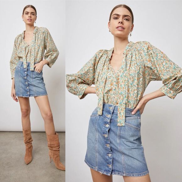 Rails Tops - RAILS Amal Floral Blouse Small Long Sleeve Multi Top